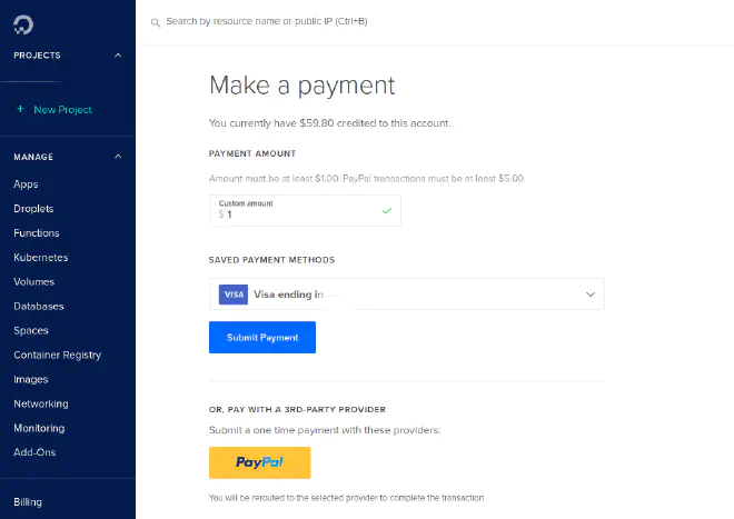 DigitalOcean Payment