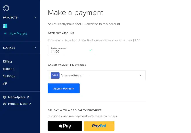 DigitalOcean Payment