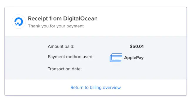 DigitalOcean Payment