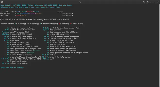 Htop help