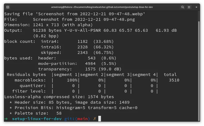 Терминал, конвертация .png изображений в .webp